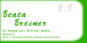 beata breiner business card